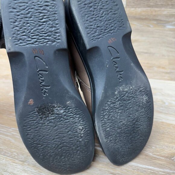 Clarks Collection Slip On Split Toe Brown Leather Mules Women's Size 10 - Picture 4 of 6